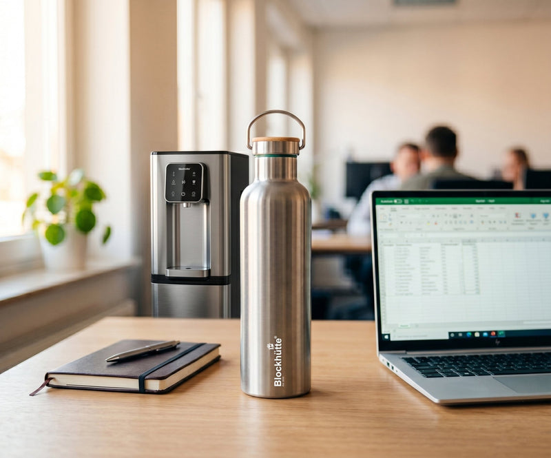 Botella de acero inoxidable de 1 litro y dispensador de agua: las combinaciones que funcionan - Blockhütte
