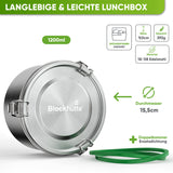 Runde Lunchbox aus Edelstahl mit Dichtung & Löffel | 780ml |