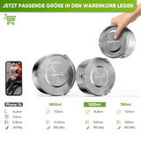 Runde Lunchbox aus Edelstahl mit Dichtung & Löffel | 780ml |