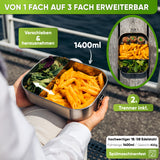 Fiambrera de acero inoxidable con 2 separadores