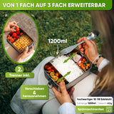 Fiambrera de acero inoxidable con 2 separadores