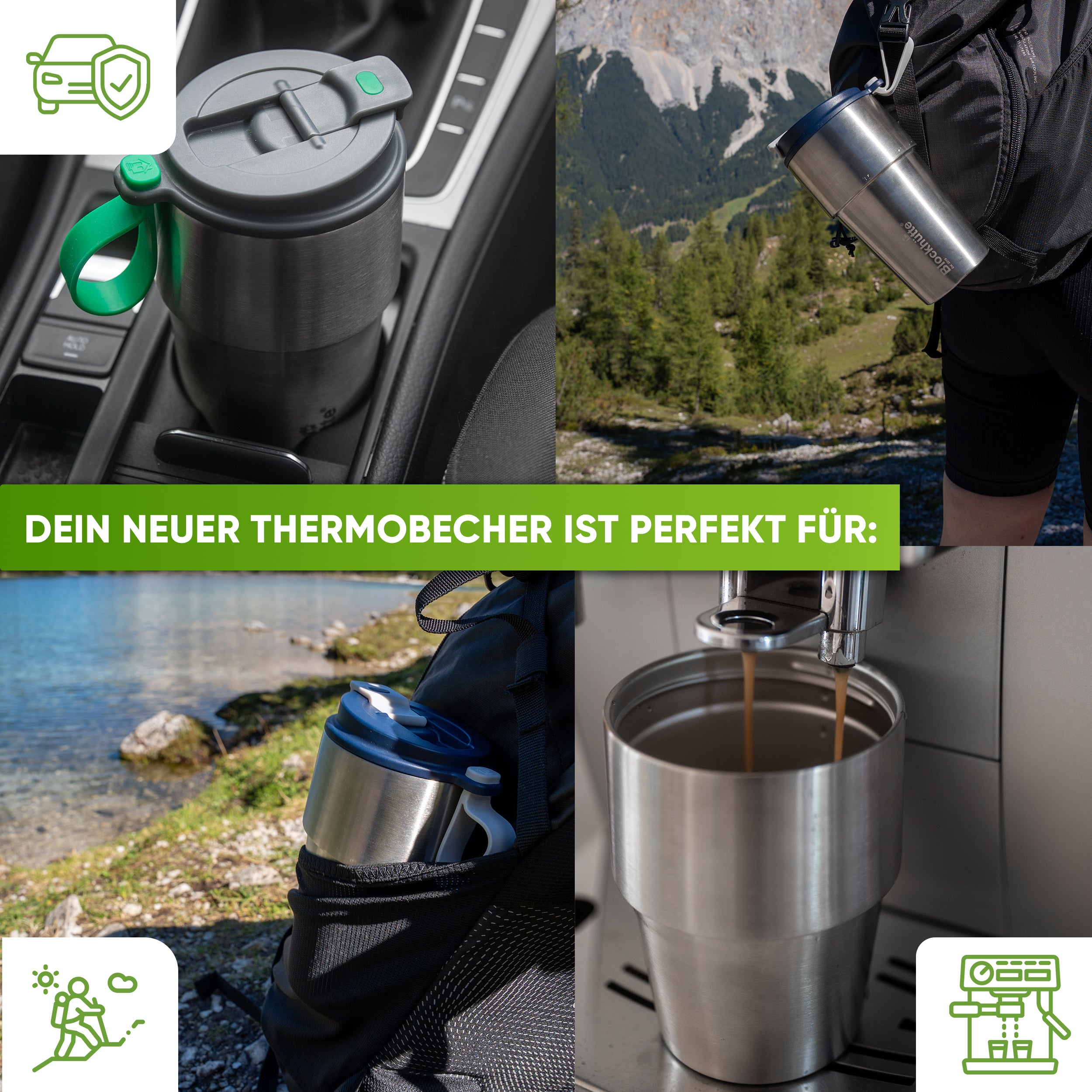 Edelstahl Isolier-Thermobecher mit Namensgravur für Kaffee & Tee – Grau, 350ml, Ansicht 6