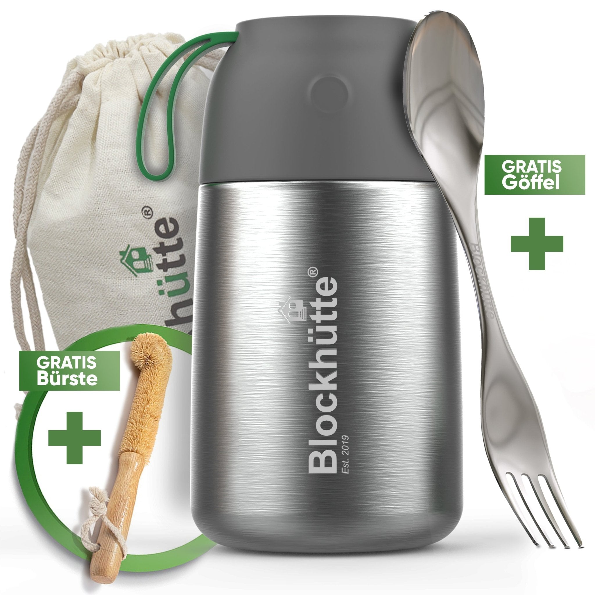 Edelstahl Thermo Lunchbox mit Anti - Vakuum Stöpsel | 1000ml |