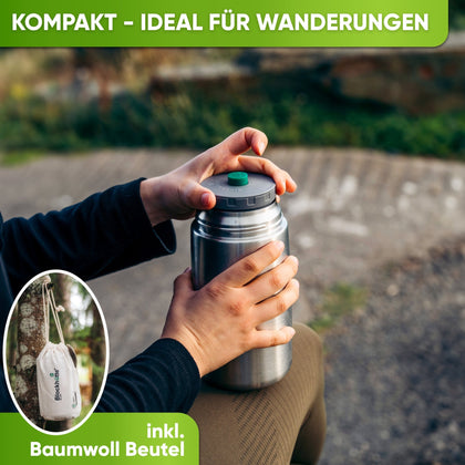 Edelstahl Thermobehälter mit Anti - Vakuum Stöpsel - Blockhütte - BH0022