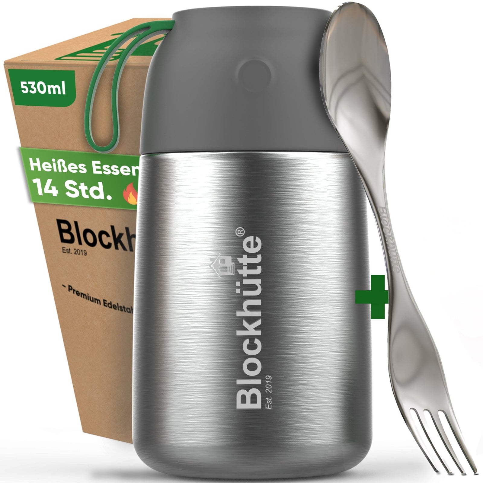 Edelstahl Thermobehälter mit Anti - Vakuum Stöpsel - Blockhütte - BH0022