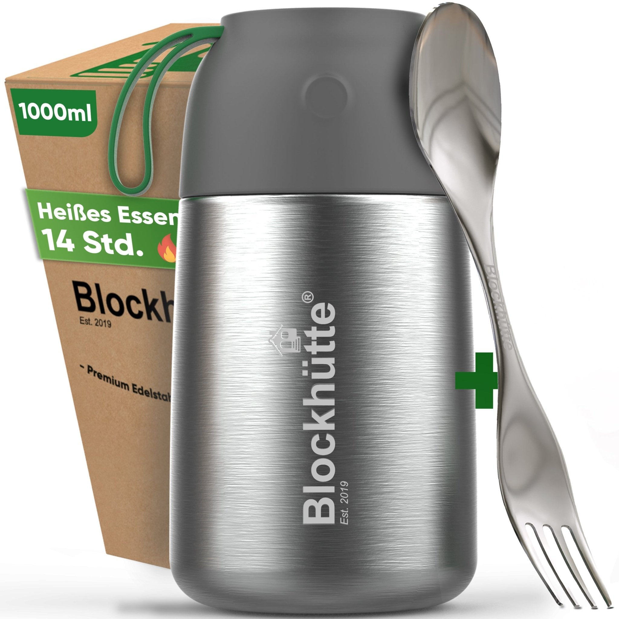 Edelstahl Thermobehälter mit Anti - Vakuum Stöpsel - Blockhütte - BH0024