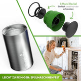 Individual Gravur für den Edelstahl Thermobecher | Blockhütte | Größe: 354ml | Farbe: Schwarz