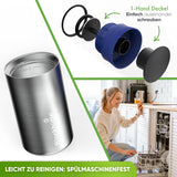 Individual Gravur für den Edelstahl Thermobecher | Blockhütte | Größe: 354ml | Farbe: Schwarz