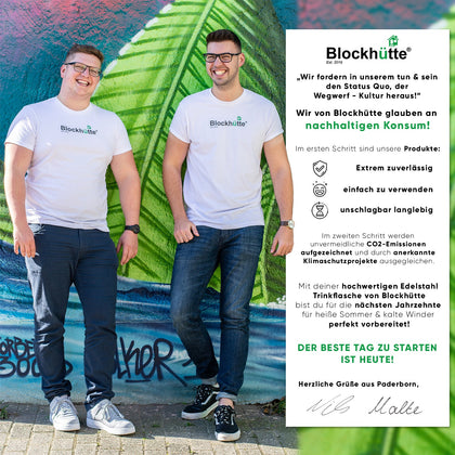 Premium Edelstahl Sport Trinkflasche isoliert mit [GRATIS Naturborsten - Bürste] | 1000ml |