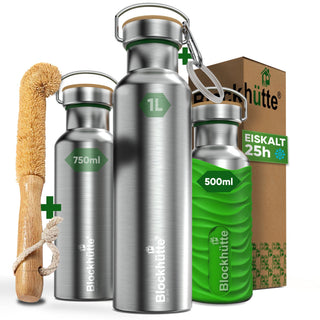 Botella térmica de acero inoxidable con funda de silicona | 500ml | verde lima | imagen principal