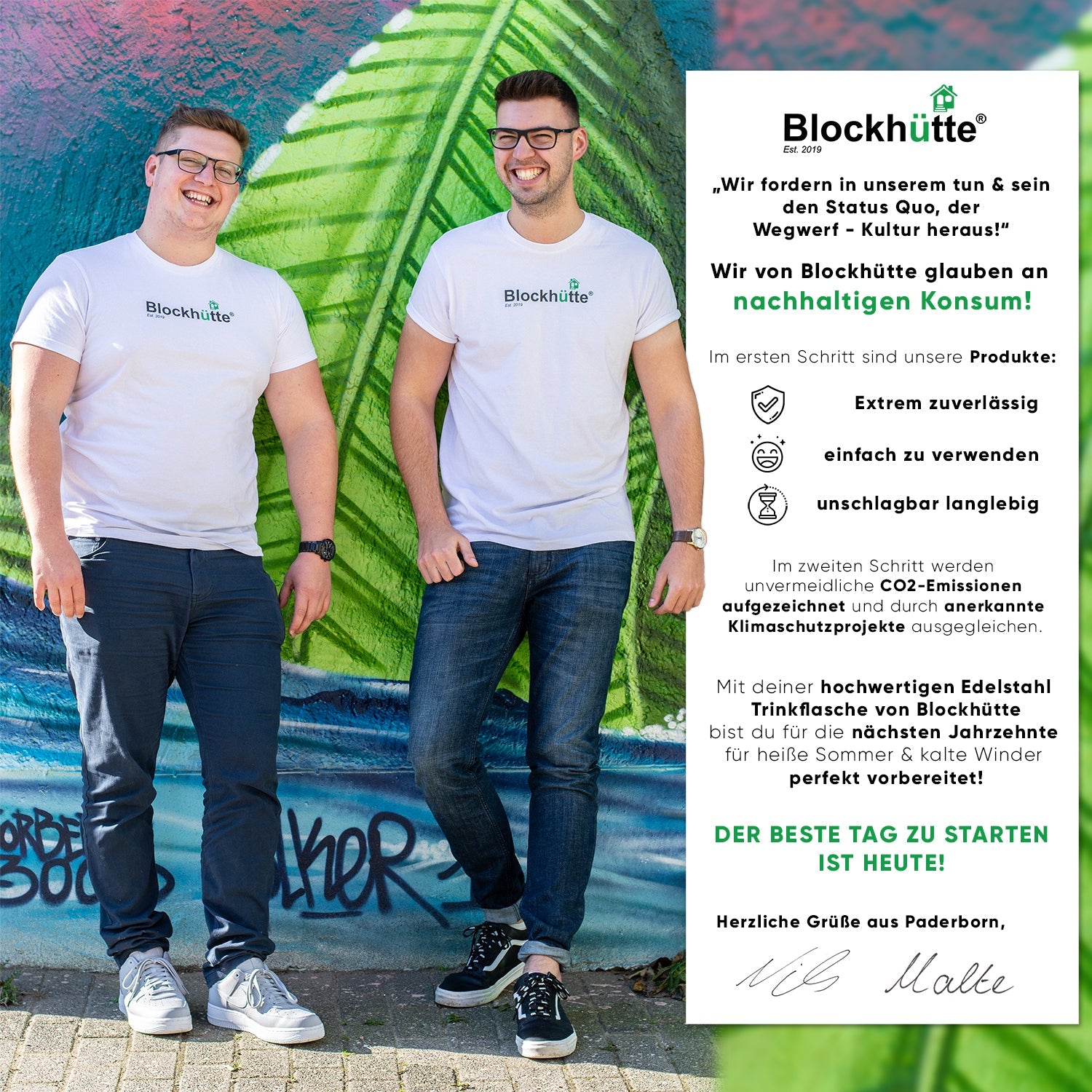 Premium Edelstahl Trinkflasche isoliert mit Silikonmantel | 750ml | Dunkelgrün