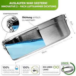 Individual Gravur für die Edelstahl Brotdose | 1400ml |